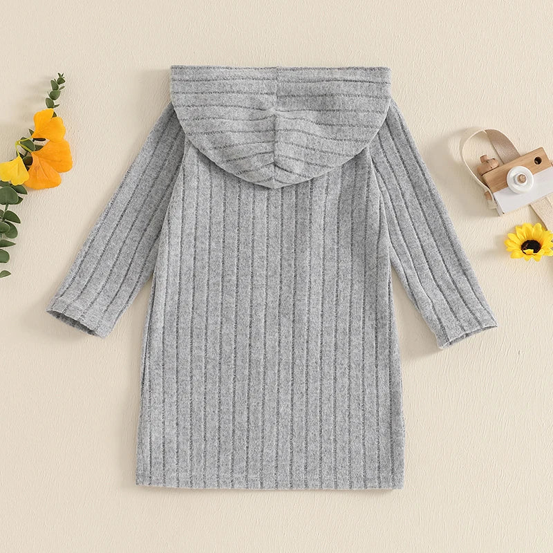 Solid Color Winter Hoodie Cardigan