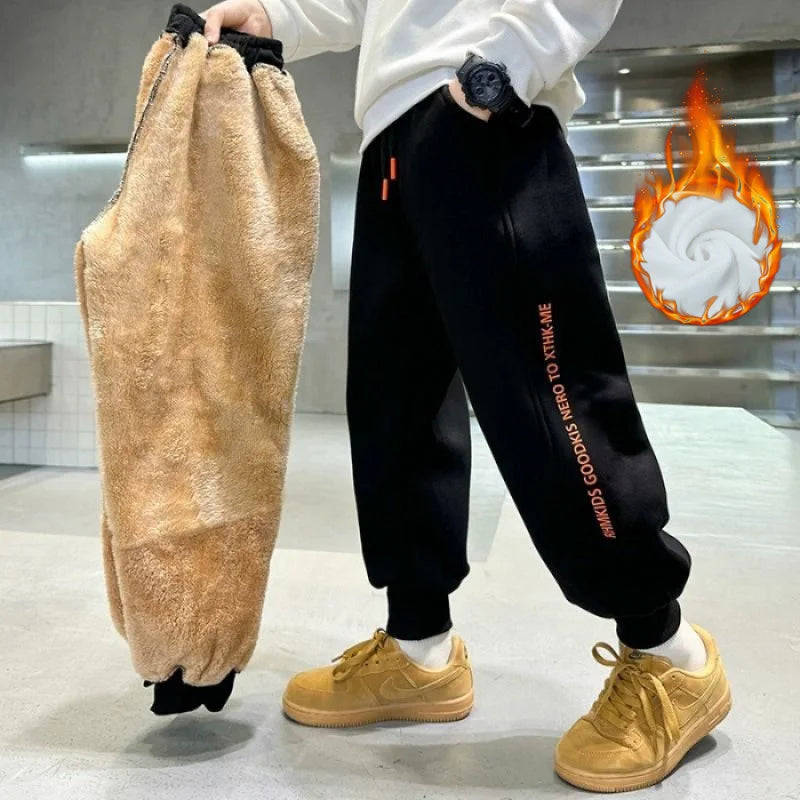 Thick Lambswool Winter Kids Pants
