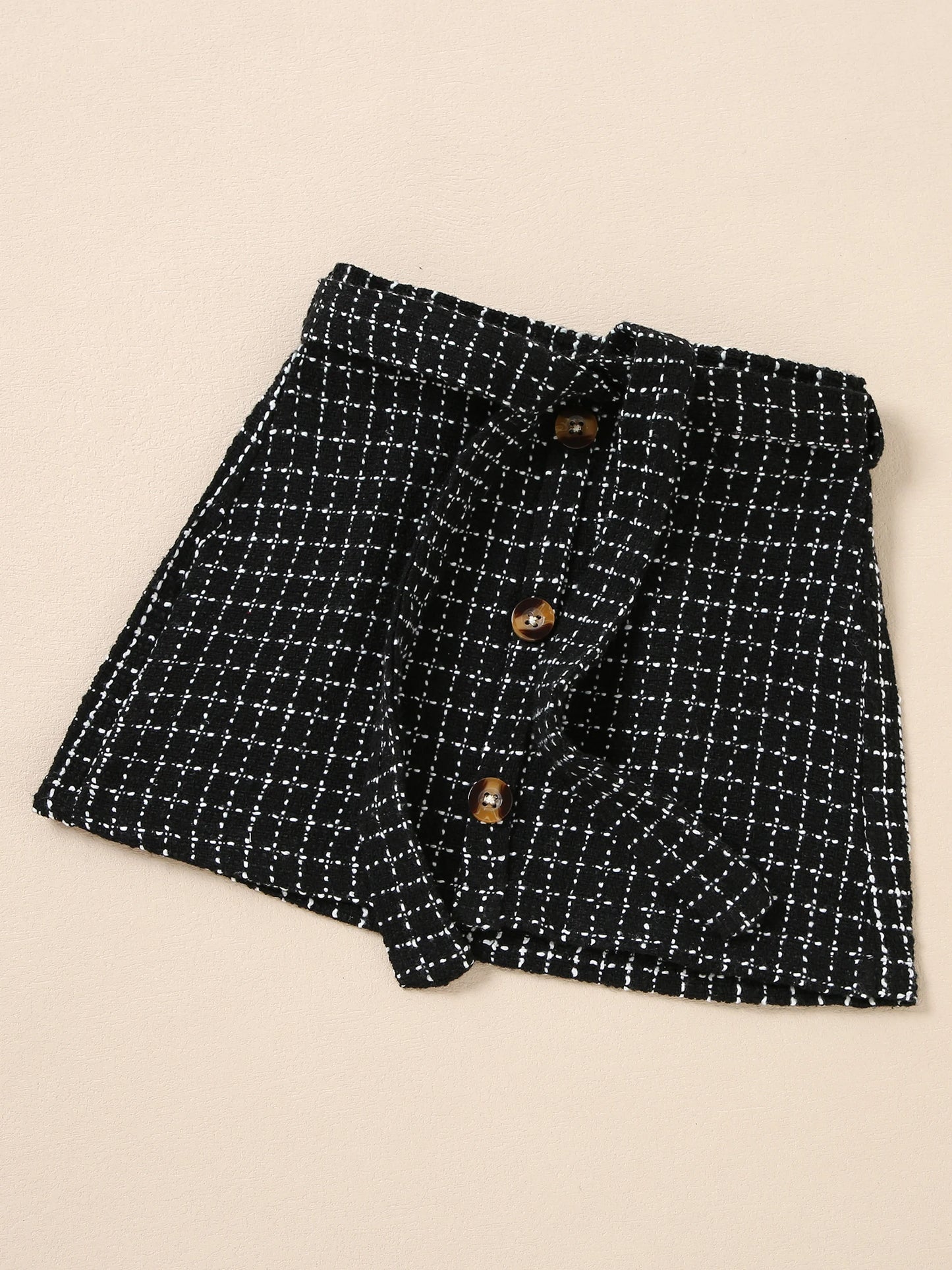 Long Sleeve Ribbed Girls Sweatshirt And Skirt.