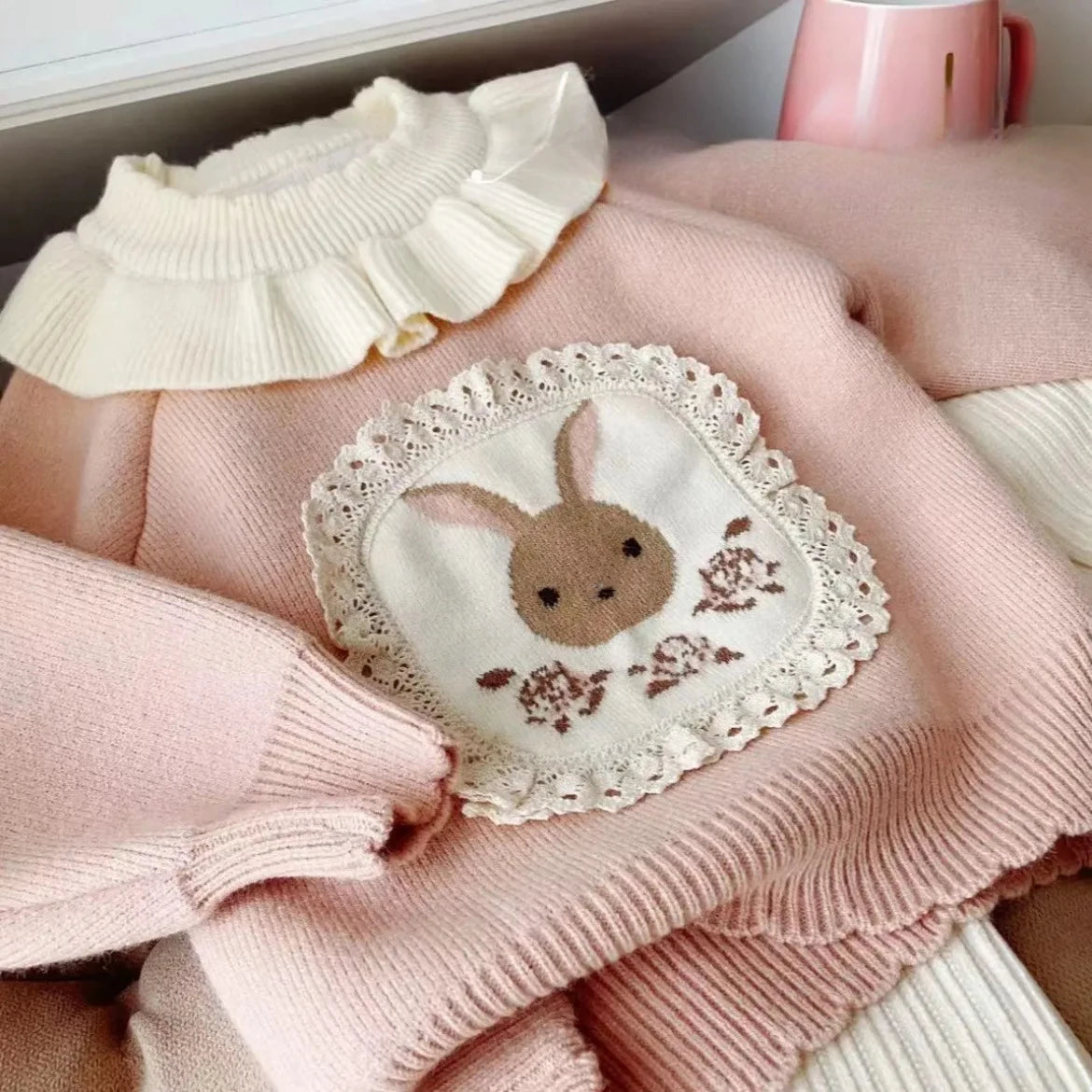 Sweater And Fleece Pants Two-Piece Set