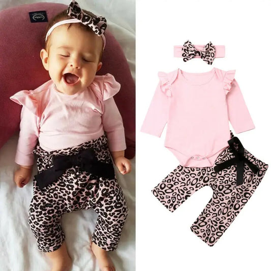 Newborn Baby Girls Clothes Long Sleeve Pink