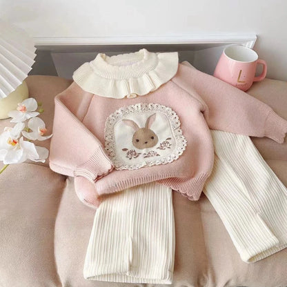 Sweater And Fleece Pants Two-Piece Set