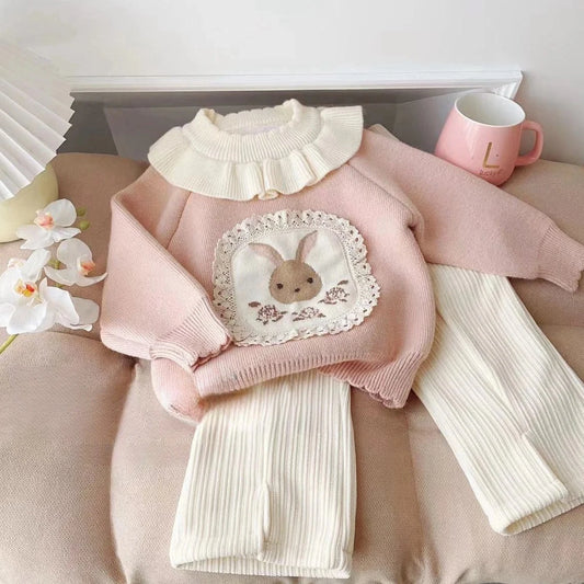 Sweater And Fleece Pants Two-Piece Set