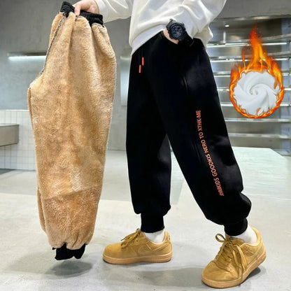 Thick Lambswool Winter Kids Pants