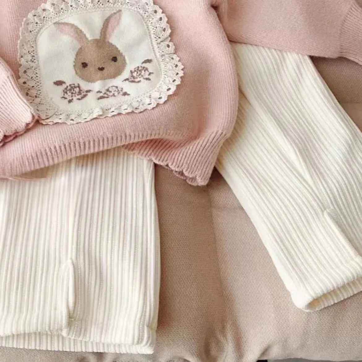 Sweater And Fleece Pants Two-Piece Set