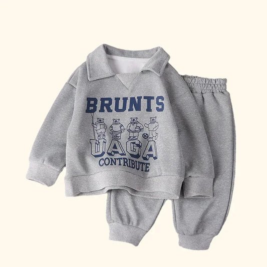Kids Polo Sweatshirt & Pants Set